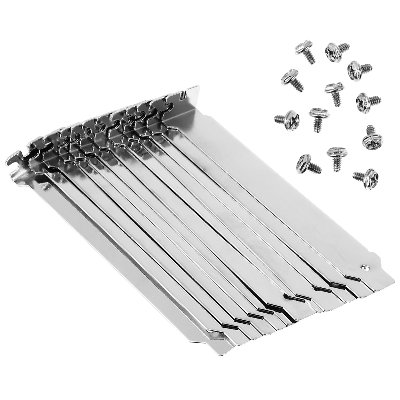 

12 Pieces PCI Slot Cover Silver Blank Bracket for Computer Chassis Dust Protection Cooling Durable Installation