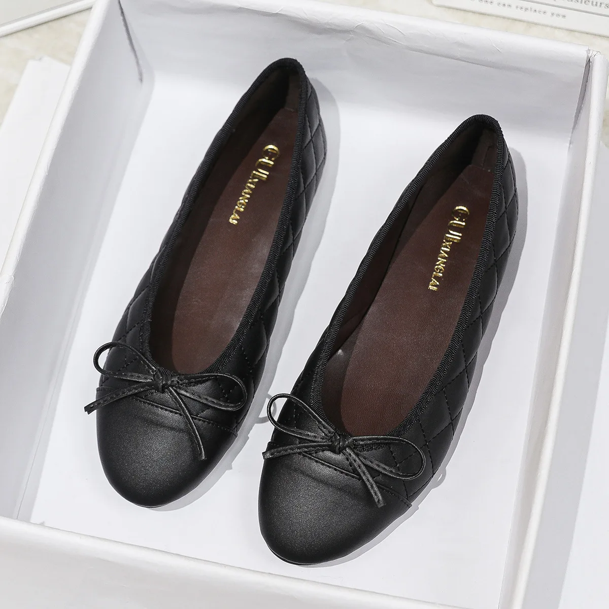 Woman Flat  Sandal Dress Shoes Low Heels Retro Closed Point Toe Sandal Shoes Girls Wedding Shoe Casual Flat Bowknot Shoes