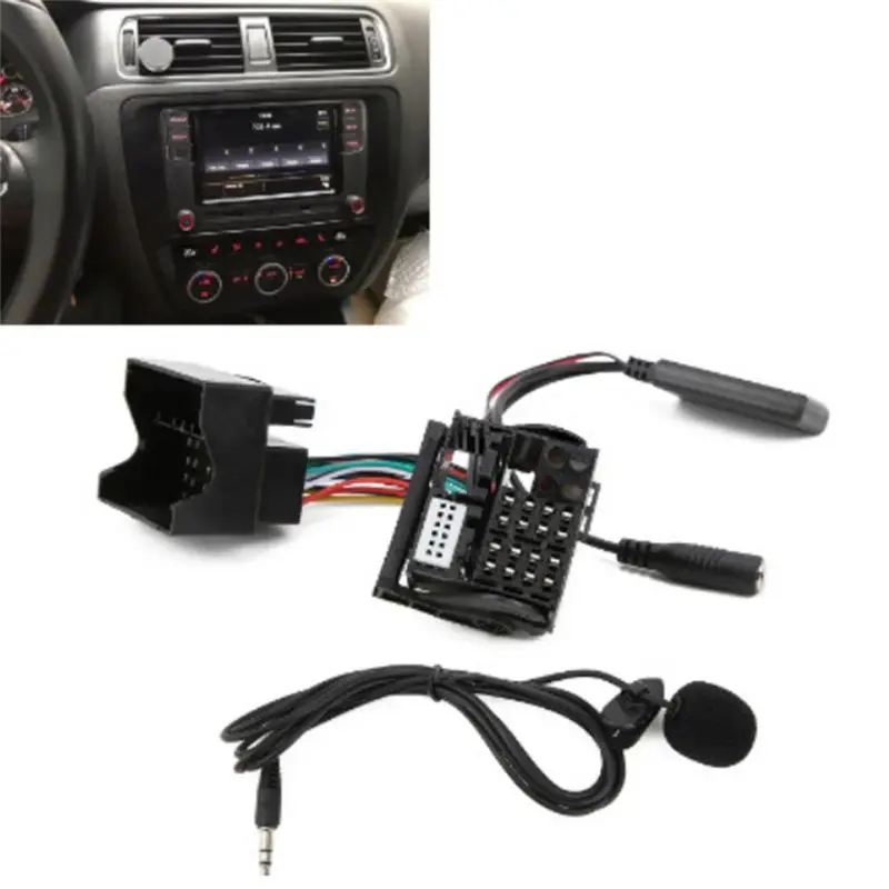 T17C Λ Car AUX Bluetooth Music Microphone Adapter Auxiliary Audio Wire For VW Passat Polo RCD510 RCD210 RNS510 RNS310 Radio