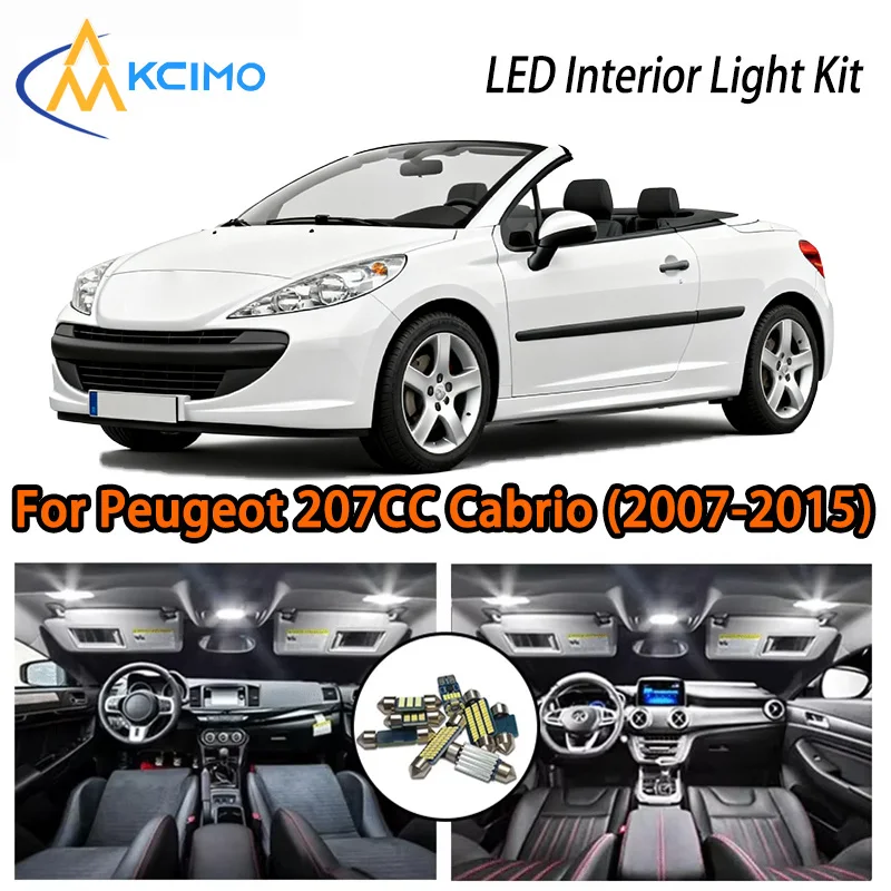 

KCIMO For Peugeot 207CC Cabrio 2007-2015 Car Interior LED Lights, Easy Installation, 2 Colors, High Quality, Bright