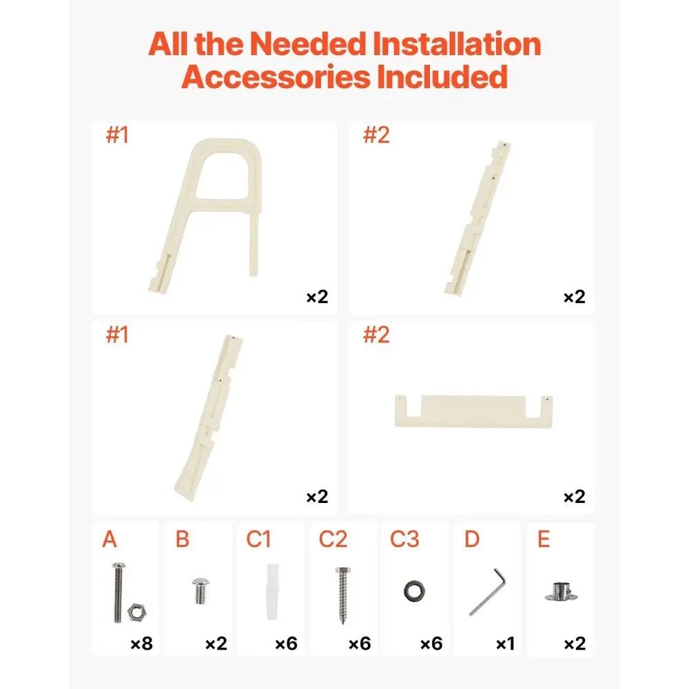 Durable 5-Step Pool Ladder with Double Rails, Non-Slip Steps, 300 lb Capacity, for 48-54 in Ground Pools