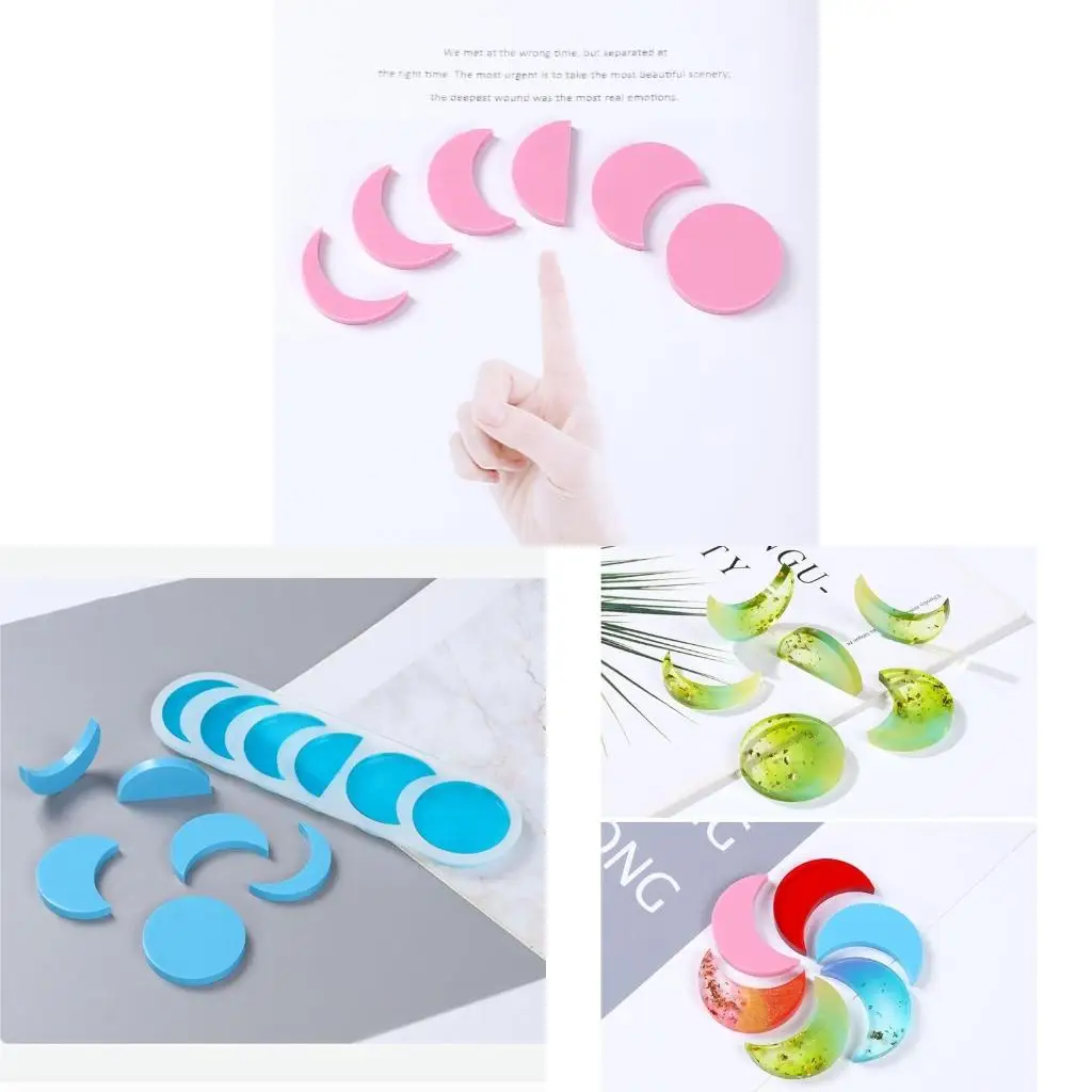 

Многофункциональная форма для лунного затмения из эпоксидной смолы, силиконовая форма для фазы Луны, DIY Декор