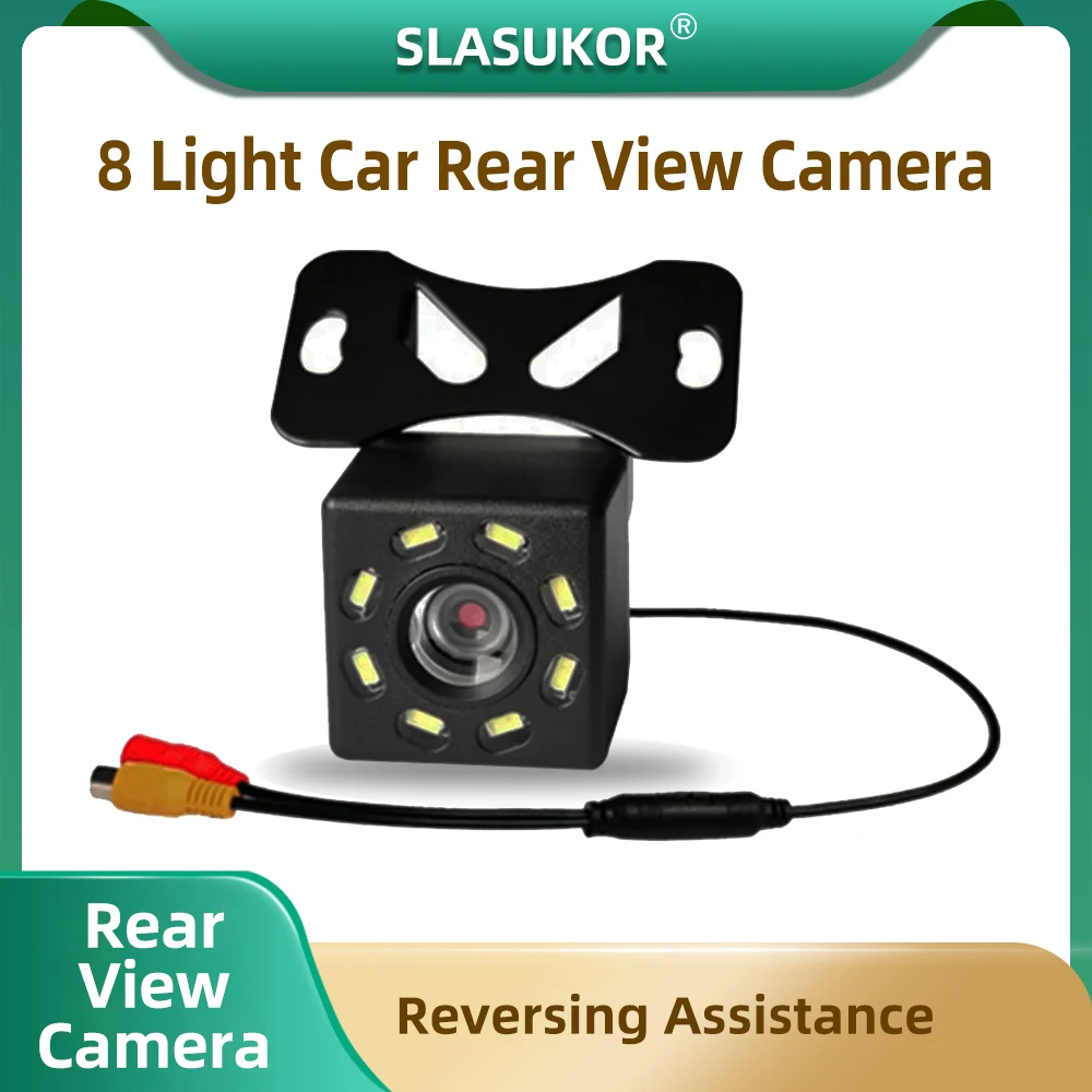 New Car Rear View Camera 8 LED Night Vision Reversing Auto Parking Monitor 170 Degree High-Definition Image Car Radio