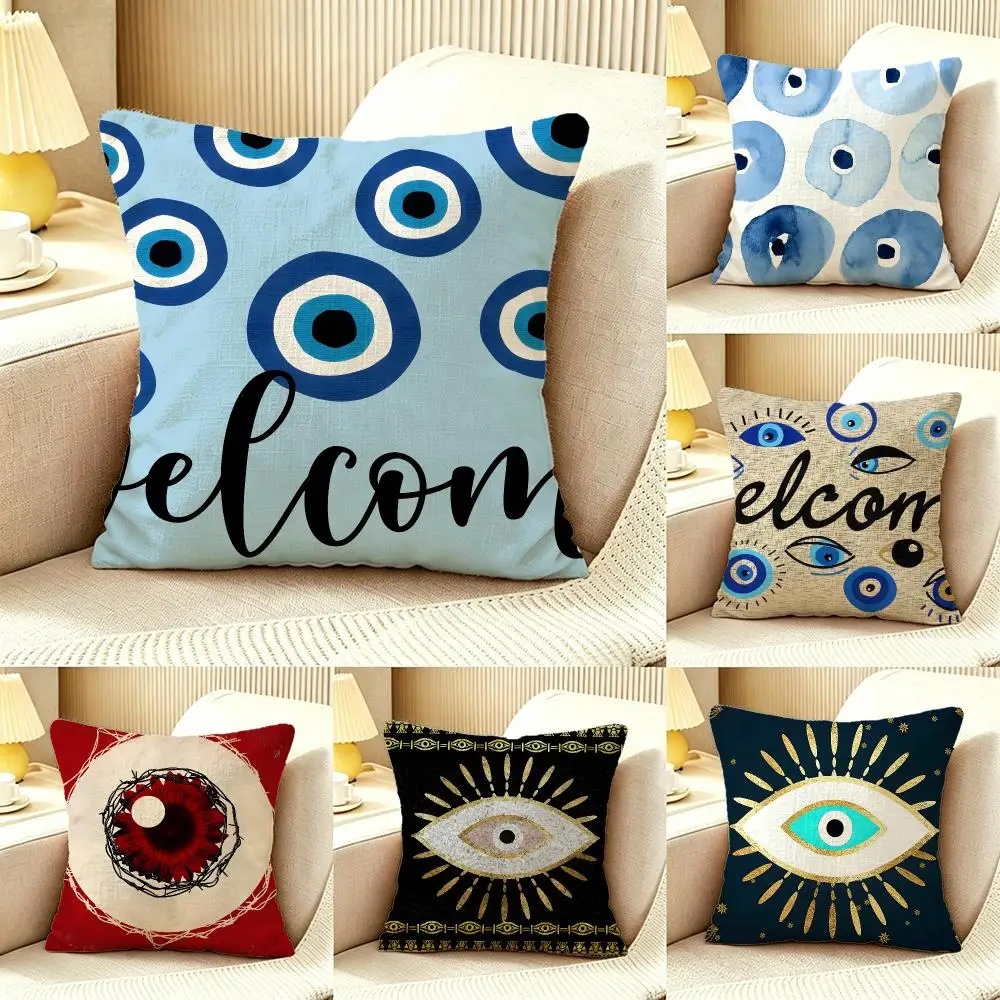 graphic Evil Eye Cushion Cover Pillow Cover Nordic Minimalist Throw DoubleSided Print Cushion Case for Sofa Bedroom Decor