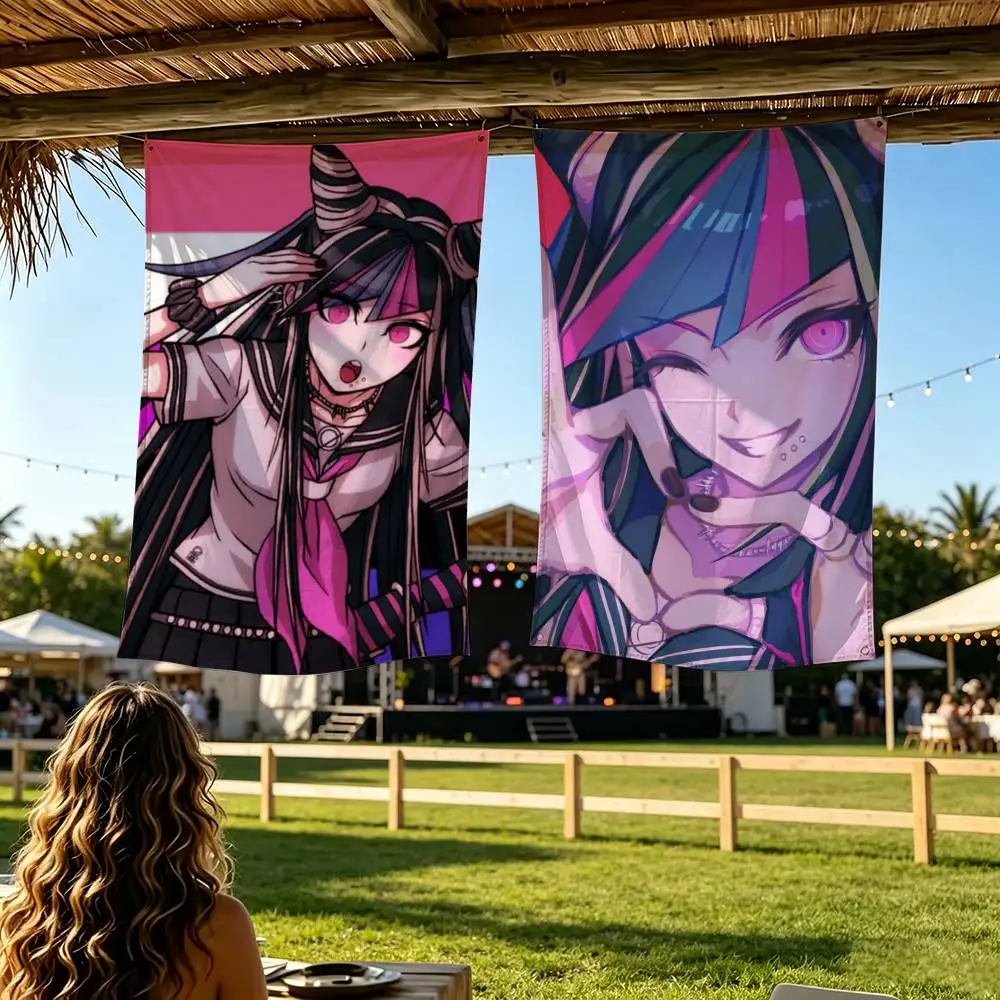 Anime Danganronpa Ibuki M-Mioda Flag Digital Printing Banner for Garage Wall Out Door Decoration