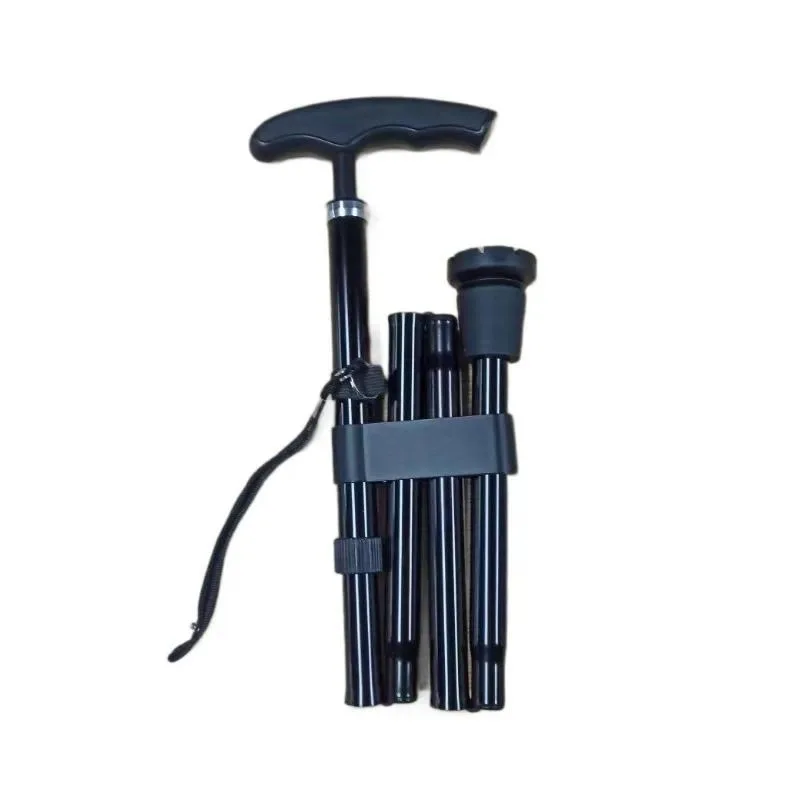 for Foldable Hiking Stick 4 Sections Aluminum Alloy Ultra Light Outdoor Retractable Cane for Elderly