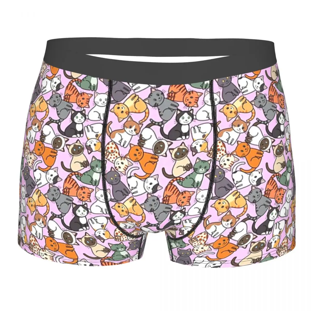 

CATS (PINK) Underpants Breathbale Panties Male Underwear Print Shorts Boxer Briefs