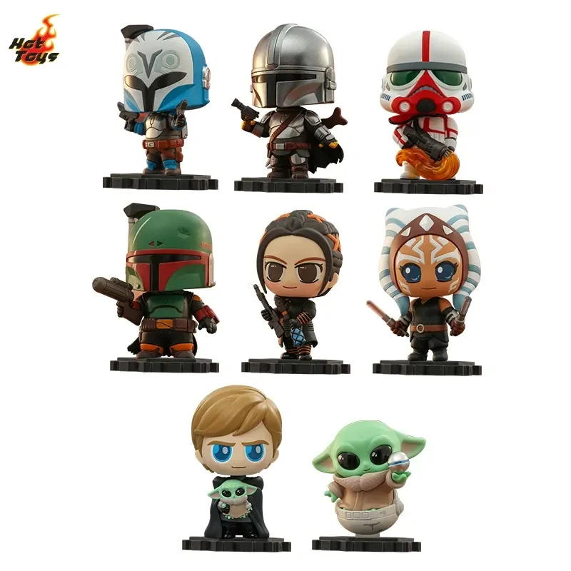 7.5cm Hot Toys Star Wars Mandalorian Cosbi Mini Collection Doll Single Pack/set Q Edition Random Style