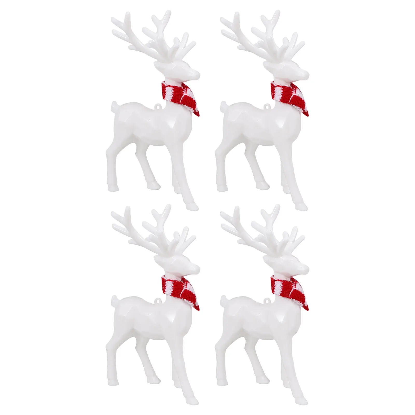 

4pcs Christmas Reindeer Decor Acrylic Standing Figurines Tabletop Centerpiece For Holiday Party Home Mantle Shelf Decoration