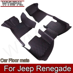 Custom Automotive Car Floor Mats For Jeep Renegade 2016 2017 2018 2019 Auto Luxury Leather Men Women Car Mats Full Coverage