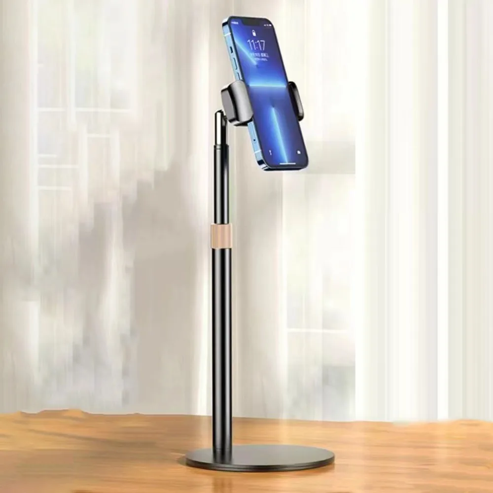 

Adjustable Height Telescopic Phone Stand 360° Rotate Portable Desktop Phone Holder Metal Universal Mobile Phone Bracket