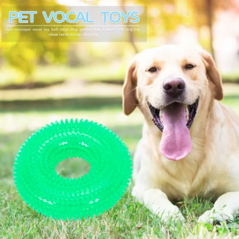 Quietschendes Interaktives Hundespielzeug, Bissresistentes Dorniges Zahnreinigungsspielzeug aus TPR für Welpen und Hunde – Detail 4