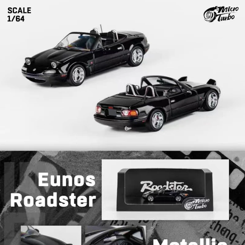 

MT In Stock 1:64 MX5 Eunos Roadster Miata NA Pandem Metallic Black Diecast Diorama Car Model Toys MicroTurbo