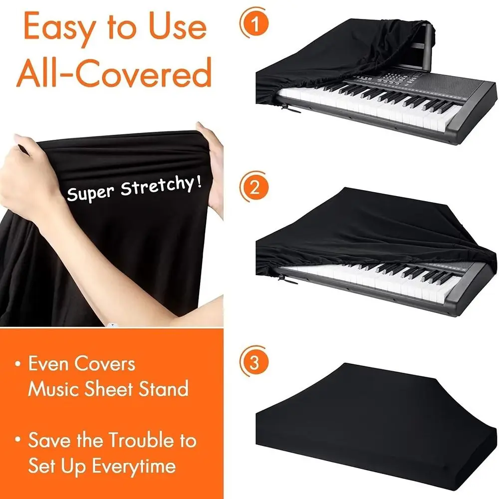 1Pcs 61/88 Keys Keyboard Dust Cover Dustproof Waterproof Piano Cover Canvas Foldable Piano Keyboard Cover