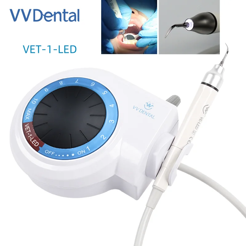 

VVDental Portable Ultrasonic Scaler with LED Light Handle for Remove Tooth Plaque Calculus Dental Equipmet Whitening Scaler Tool