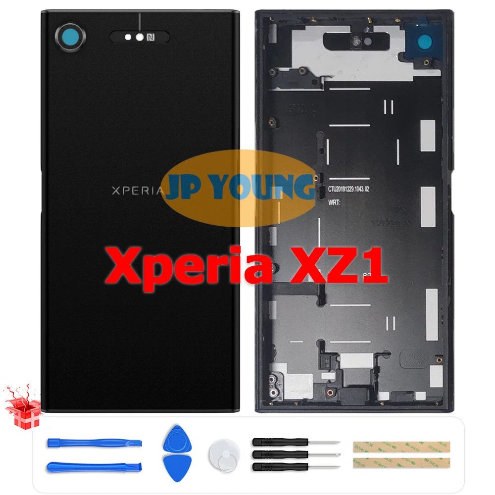 

Original Metal Housing Back Battery Cover with Camera Lens & Middle Frame for Sony Xperia XZ1 - Rear Door Replacement