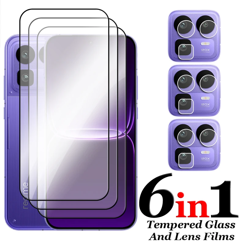 

Защитное стекло 6-в-1 для Realme Neo8, закаленное стекло 2.5D с полным покрытием и клеевым слоем для Realme Neo7 Turbo, пленка для Realme Neo8