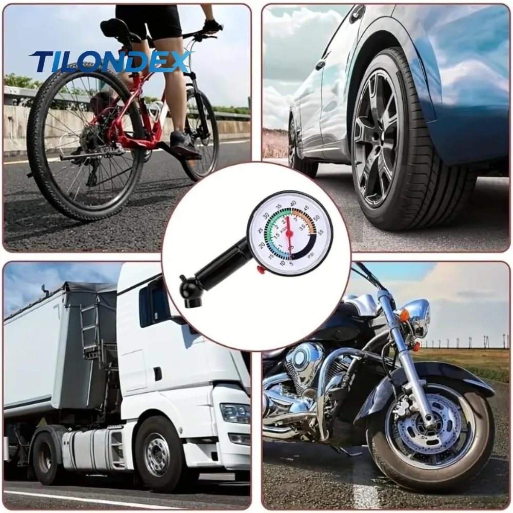 TILONDEX 1pc High-Precision Mechanical Tire Pressure Gauge - Accurate Easy-To-Read Durable Multifunctional Safety Tool for Enhan