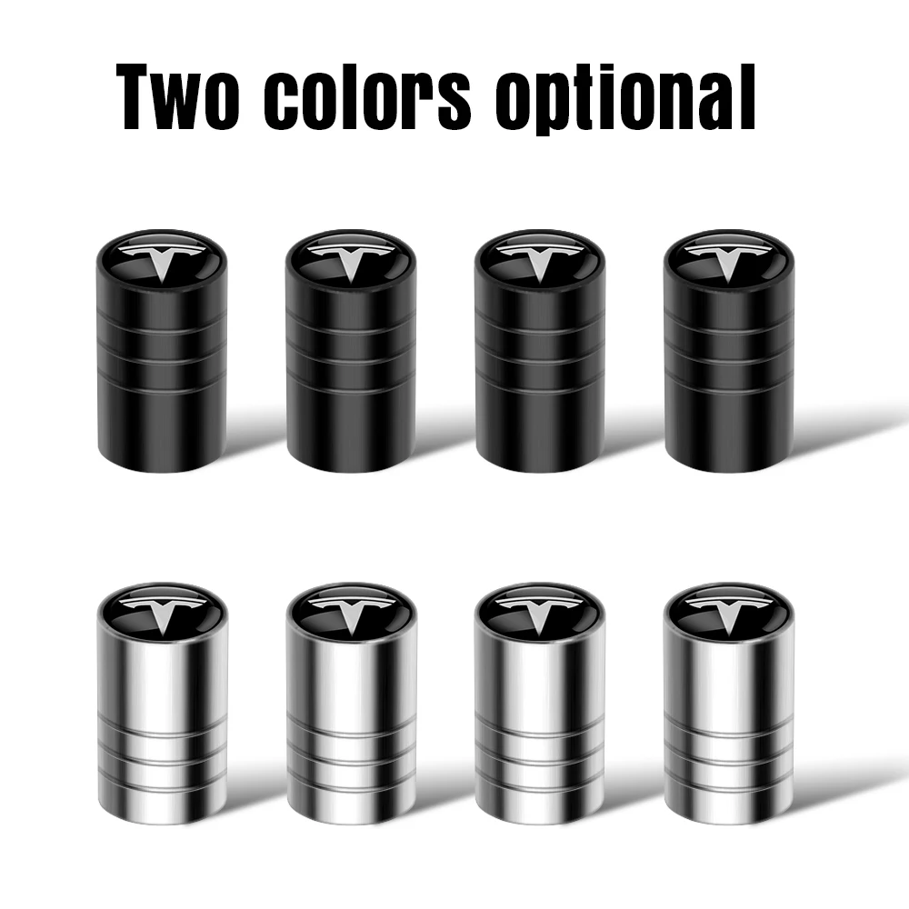 4PCS Capuchons de valve de pneu de voiture en métal pour Tesla Model 3 Model S Model X Model Y Roadster Invader Coil Mod WYE Bonina