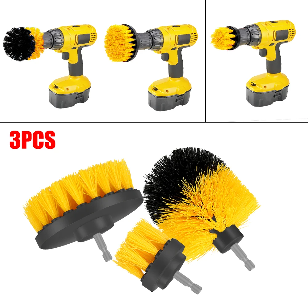 

Car Auto Care 3pcs/set Auto Detailing Hard Bristle Car Brush Cleaning Tool Drill Scrubber Brush Kit