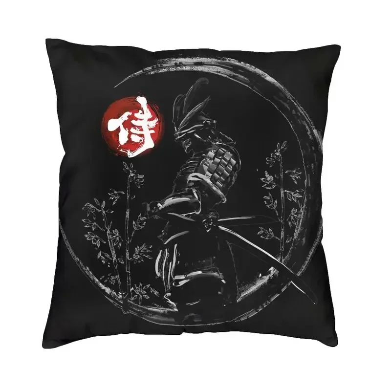 Japanese Samurai Warrior Cushion Cover Sofa Decoration Katana Bushido Square Throw Pillow Case 45x45