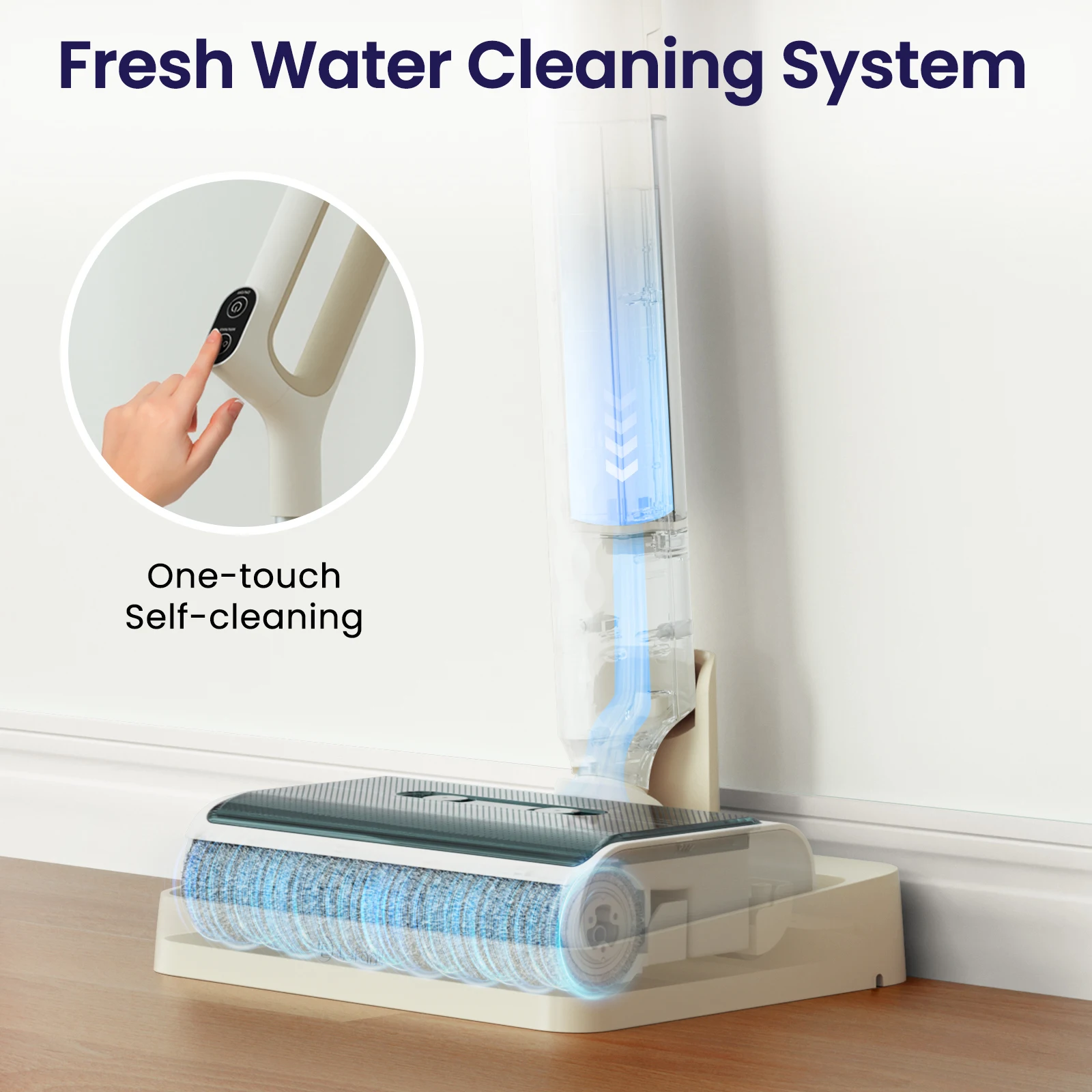 Lefant LS100 Cordless Wet/Dry Vacuum Cleaner, 2.65 kg Light & Powerful, 170° Flat, One button Self-Cleaning, Edge Cleaning