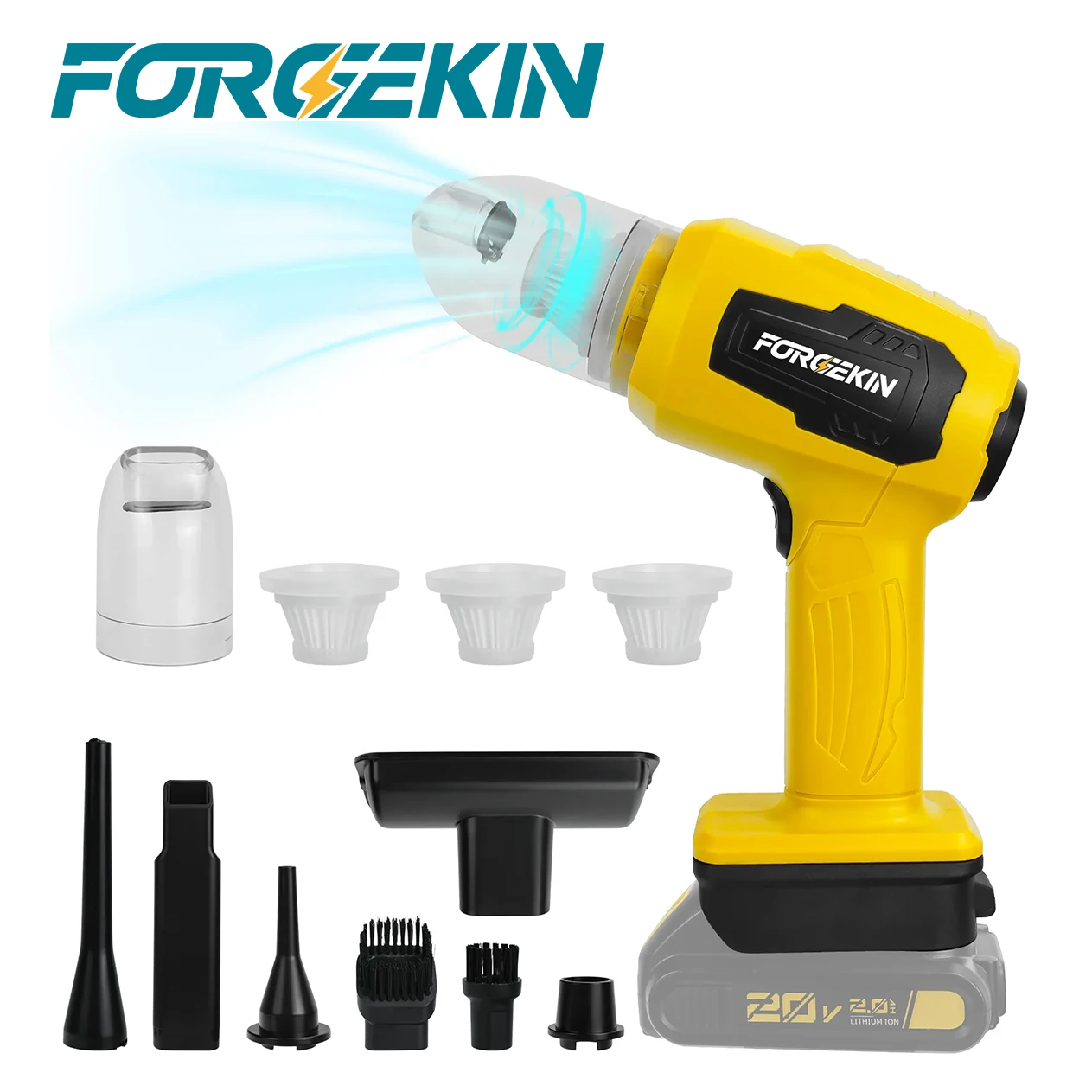 Handheld Car Vacuum Cleaner Cordless for Dewalt 20V Battery with Multi-Nozzles 2-In-1 Vacuum Cleaner and Air Duster (No Battery)
