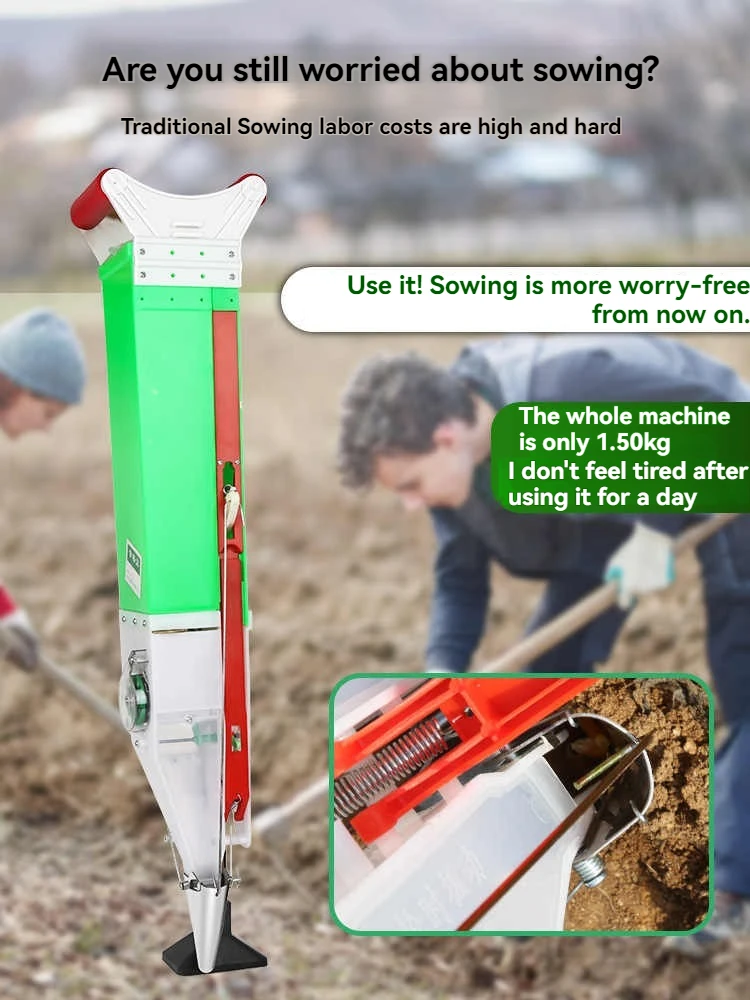 Durable Lift Seeder For Corn Peanuts Soybeans Adjustable Seed Spacing Fertilizer Planter Manual Planting Tool For Home Farm