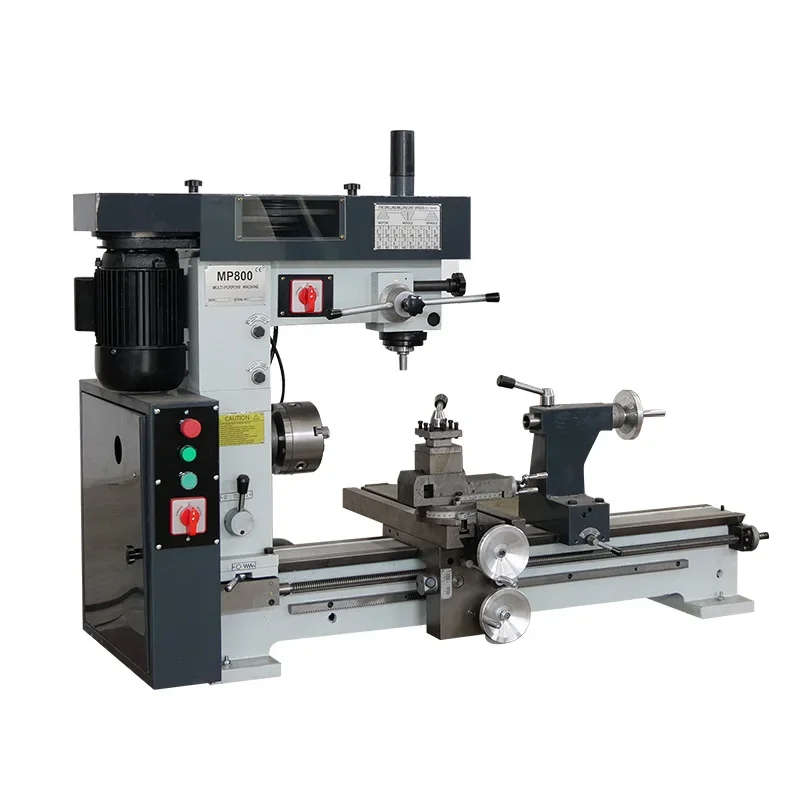 Metal 3 In 1 Combo Lathe Milling Drilling Machine MP800 Multi-purpose Combined Mini Metal Lathe Machine
