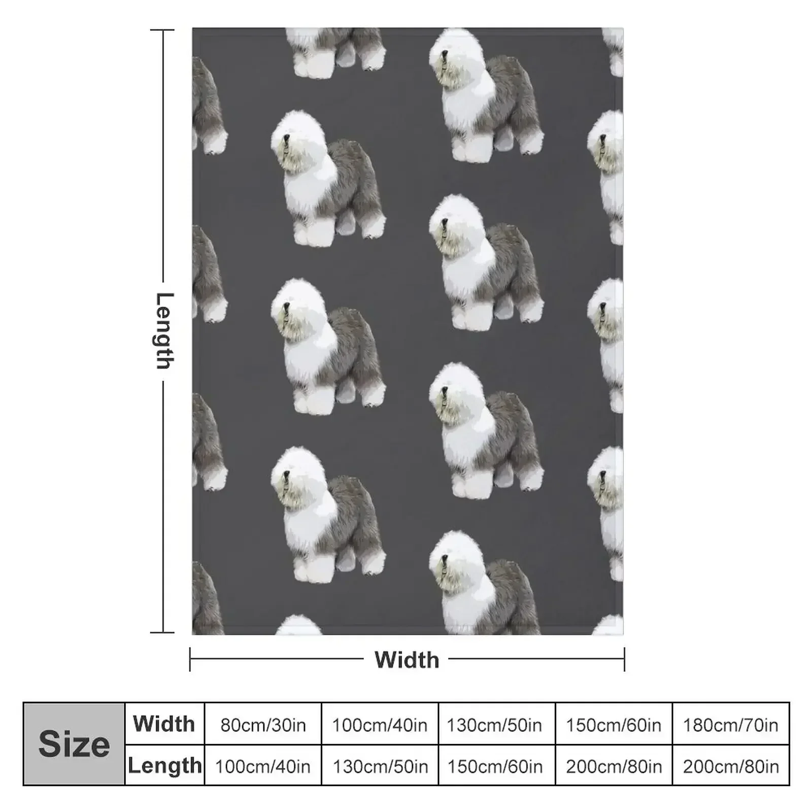 Old English Sheepdog Beauty Throw Blanket couch cozy soft plush fuzzy picnic outdoor blanket