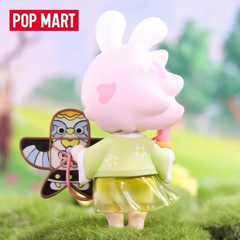 Original Popmart Bunny Limited Edition Kite Elevator Kawaii Action Anime Figures Toys Cute Desktop Collection Girl Birthday Gift