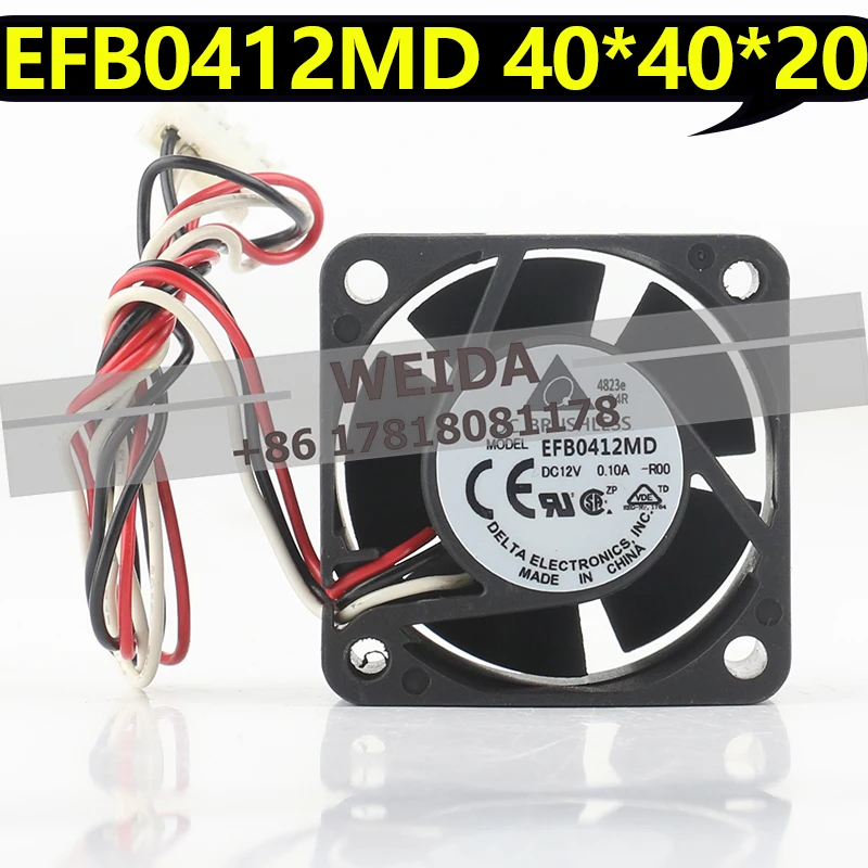 

Delta 12V 0.10A 4020 Shutdown Alarm Ball Bearing Switch Inverter EFB0412MD-R00-TD Cooling Fan