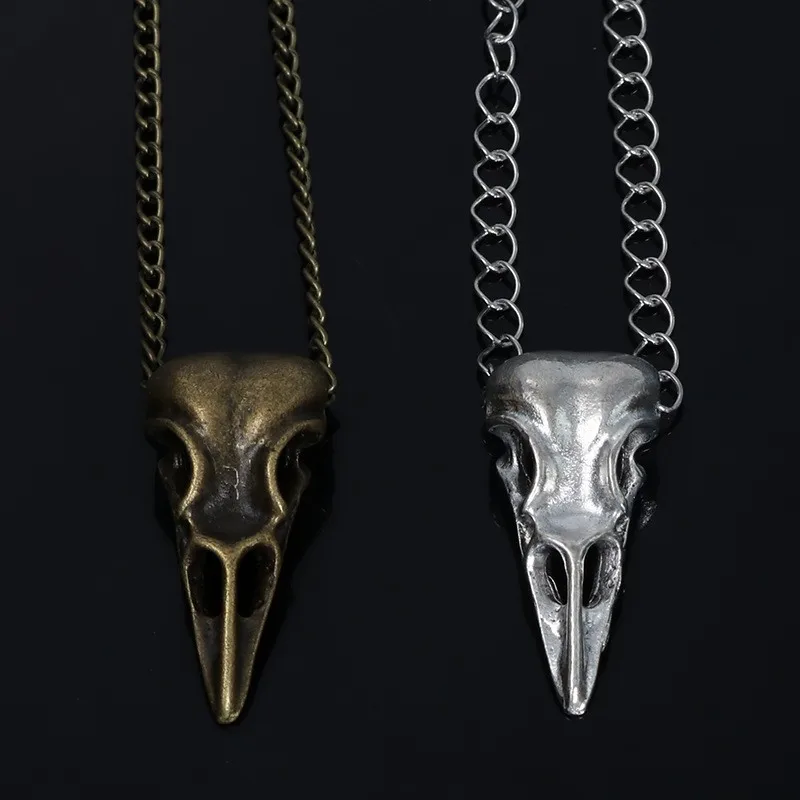 Nordic Odin Kraai Schedel Hanger Ketting Vintage Rvs Raven Skull Ketting Unisex Mannen Vrouwen Punk Heidense Sieraden Cadeau