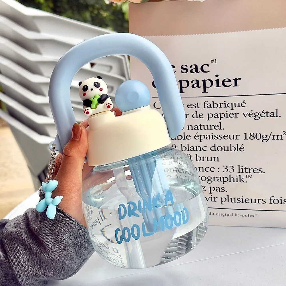 

Water Cup With Straw Kids Water Sippy Cup Plastic Cartoon Portable Drink Bottle 600/800ml Leakproof Transparent Bottle School