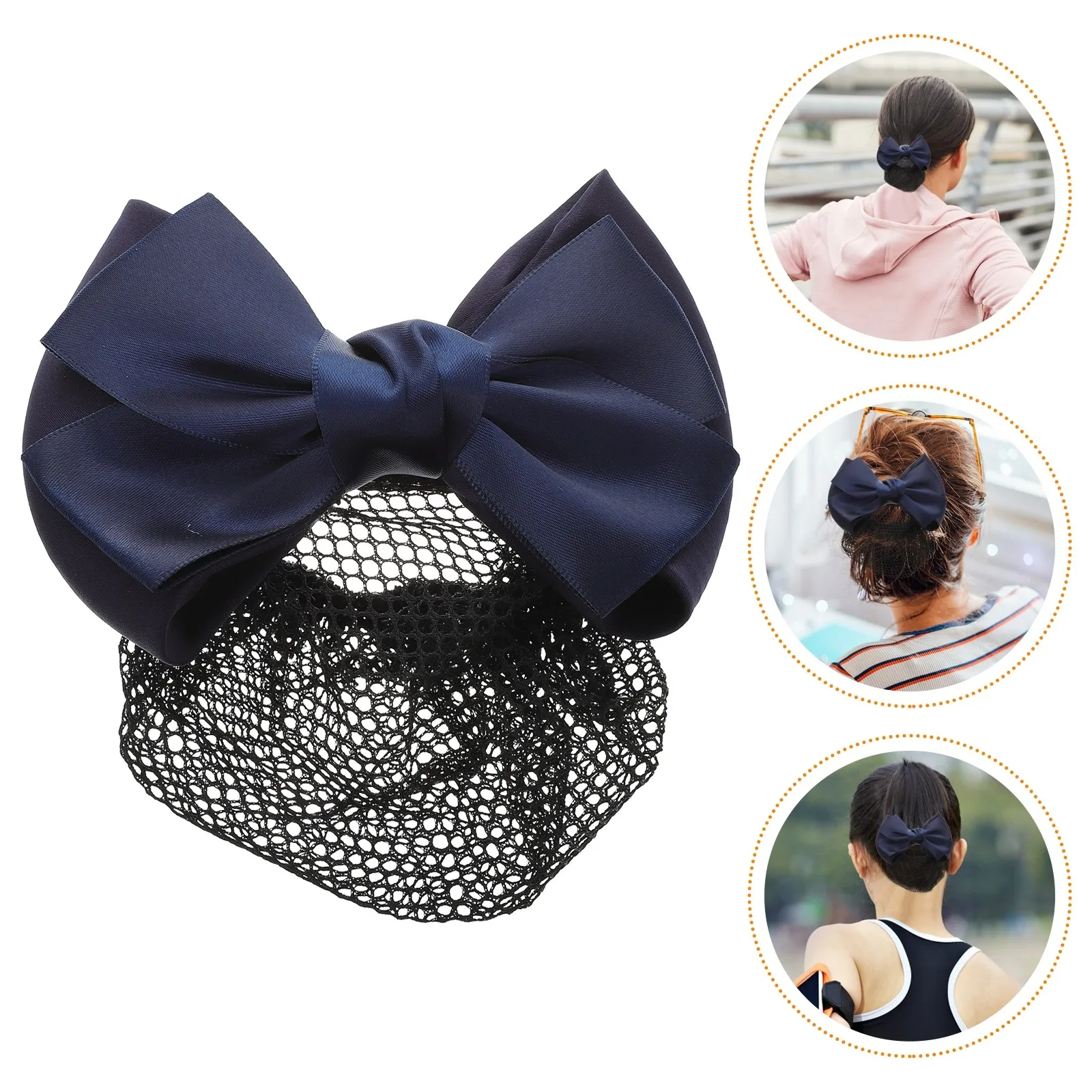 1Pcs Weather Hair Bun Net Decorative Ballet Hair Accessories For Office Worker Bowknot Women Elastic Snood Elegant