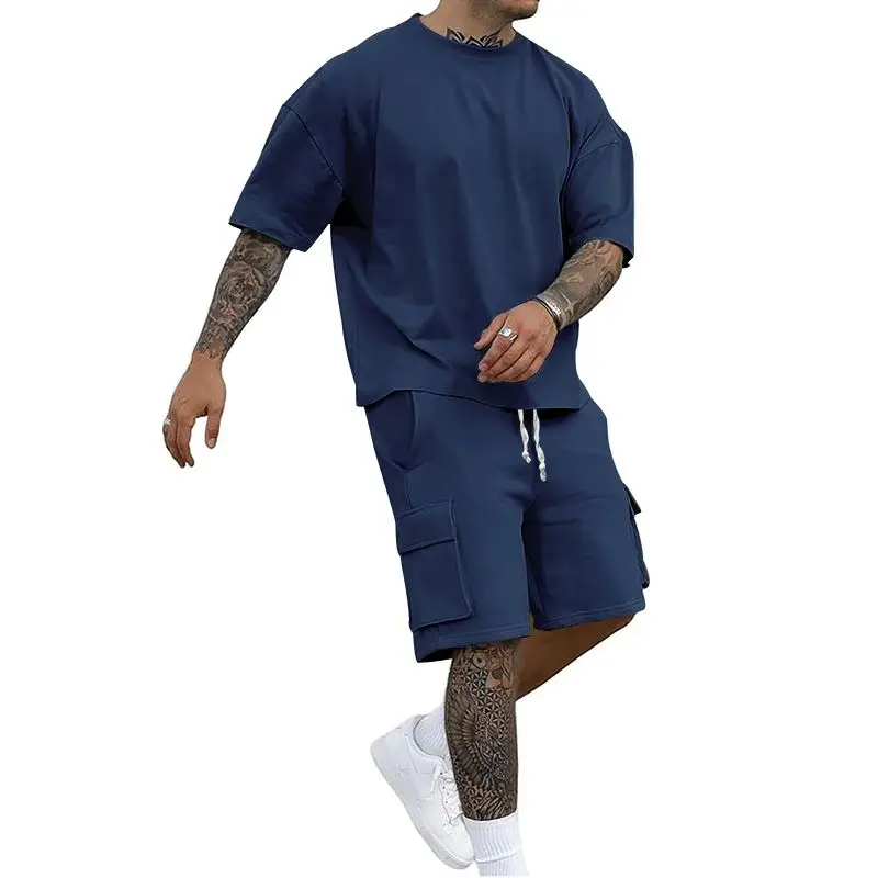 

Summer New Men's round Ne ort Sve T-irt Sportswear Casual Comfortable Breathable Six-Foot Pants for Women Children
