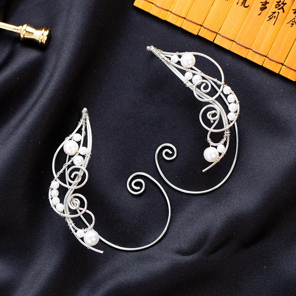 

1Pair Elegant Copper Ear Clips Unique Ear Design Perfect Gift for Girls Daily Wear Cosplay Prom Jewelry Clip on Earrings