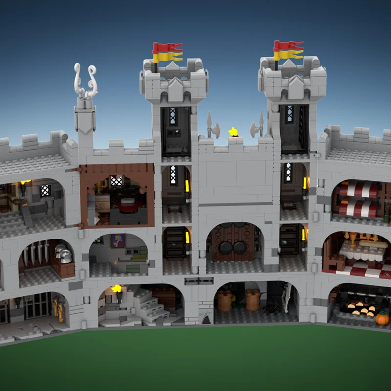 中世の城モデル Moc 組み立てブロック ジュエの城モデル テクノロジー モジュール式ブロック ギフト クリスマス おもちゃセット 組み立て