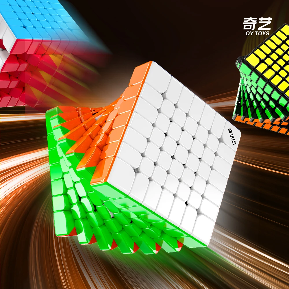 [Cube Crazy] Qiyi 7x7 Magnetic Magic Cube Stickerless Qiyi Warrior 7x7 Cubo Magico Puzzle Professional Fidget Toys