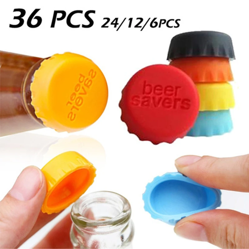 

36/24Pcs Silicone Bottles Preservative Corks Bottles Reusable Soda Beer Caps Corks Bar Utensils Bar Accessories