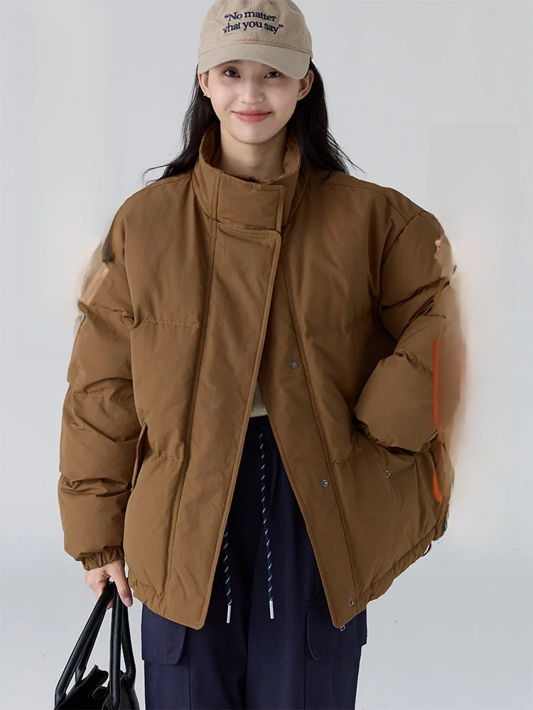 

Dwind Women's ort Puffer Jaet Stand Collar Warmth Commute Sle Du down Coat Winter New Arrival Cact Design