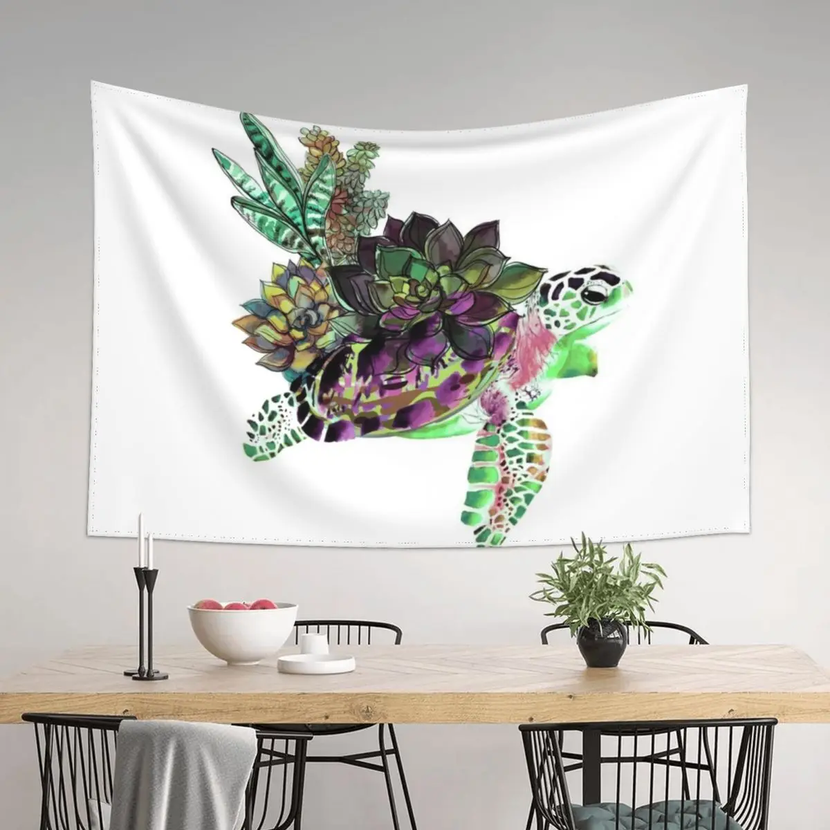 

Succulent Turtle Tapestry Decoration Room Wall Decoration On The Wall Room Decorator Tapestry