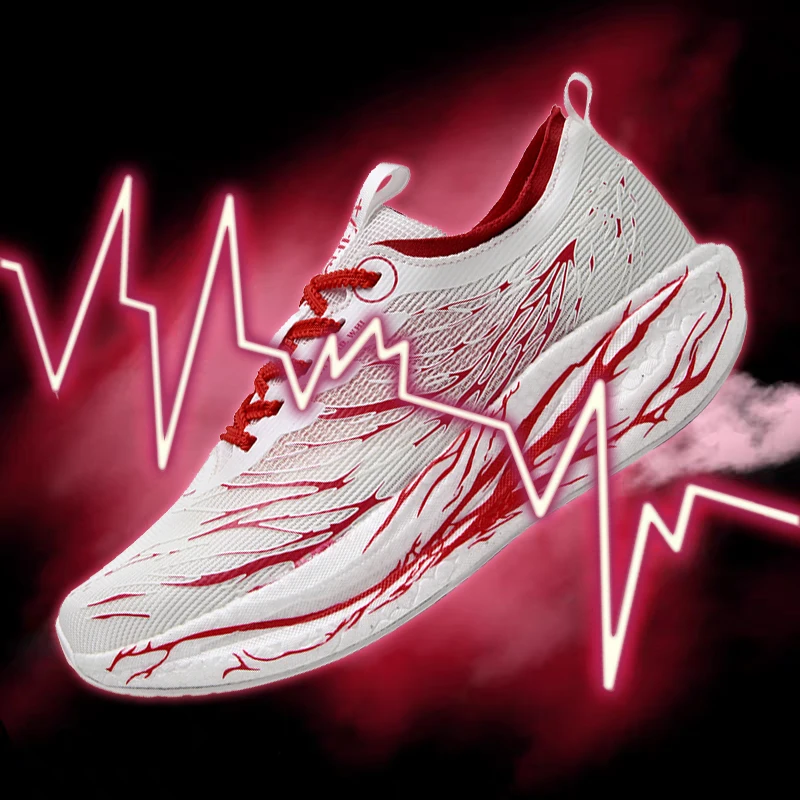 

2025: мужская спортивная обувь, модная амортизирующая обувь с флуоресцентным карбоновым принтом, тренировочная обувь со стабильным отскоком, кроссовки для бега