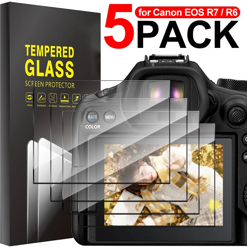 Protector de pantalla LCD de cámara de vidrio templado para Canon EOS R7/R6 Mark III/EOS R6 Mark II/EOS R6 cubierta protectora película antiarañazos