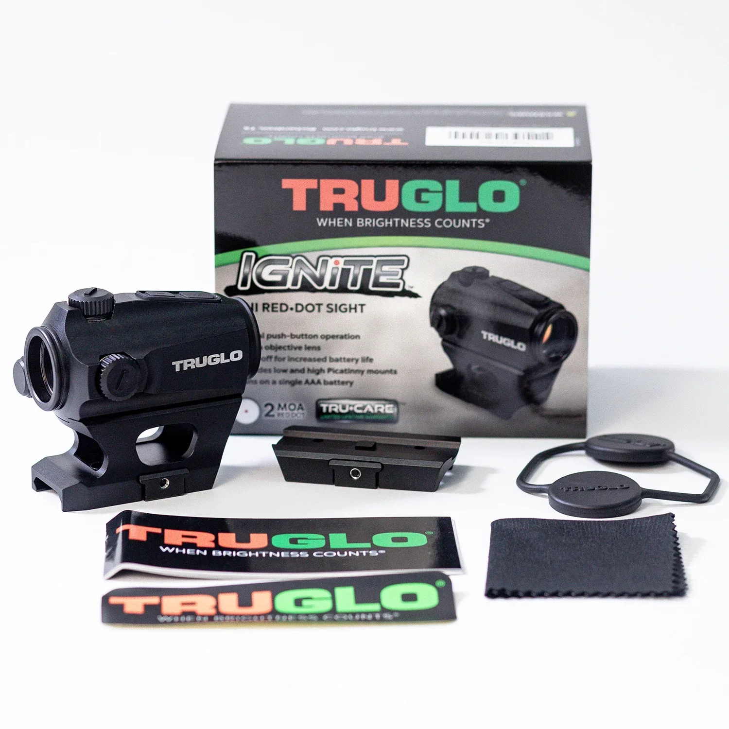 الأصلي TRUGLO Tru-Tec 3 MOA ريد دوت البصر المدمجة الموازية الحرة الخمول السيارات قبالة كوليماتور بصمة الطبيب مع 20 مللي متر السكك الحديدية جبل