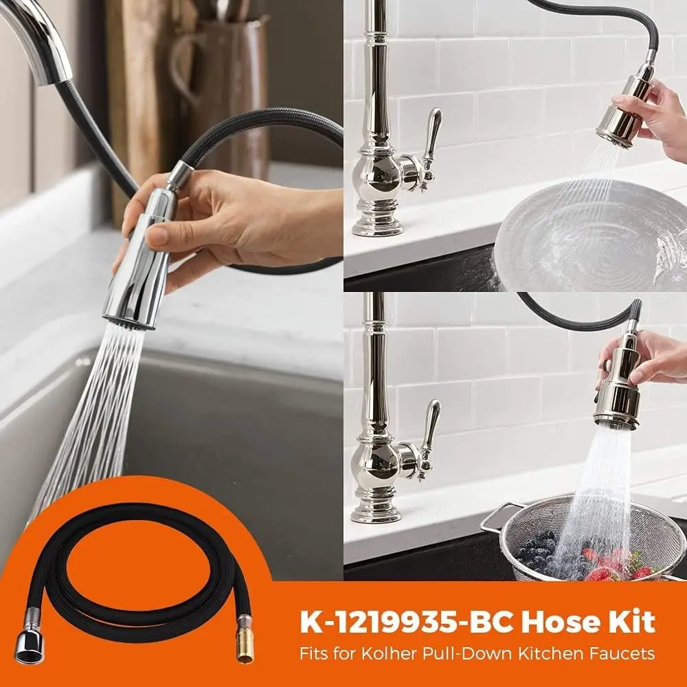 Professional 150cm Pull-out Faucet Hose Basin Kitchen Pull-Down Hose Replacement Universal Stainless Steel Faucet Parts Bathroom