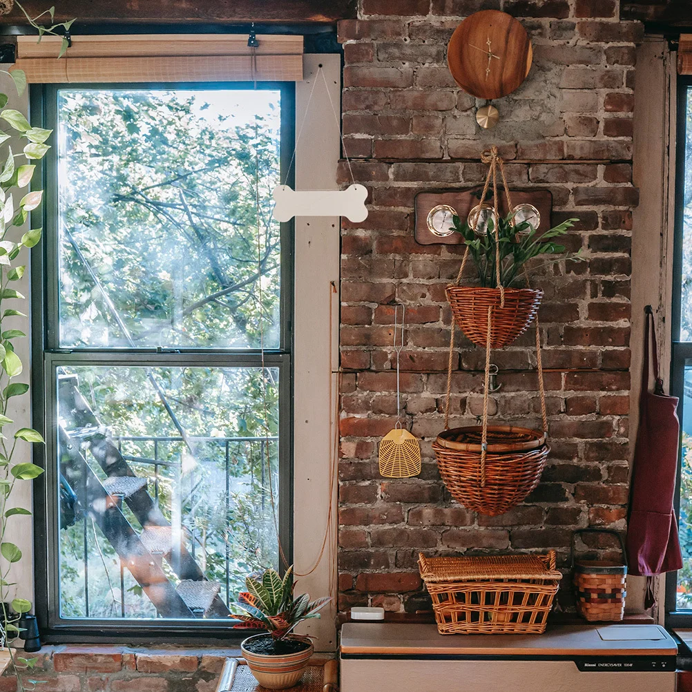 

40 pcs Wooden Bone Dog Theme Wood Slices Natural Diy Craft Materials For Creative Projects Dog Bone Shape Pendants