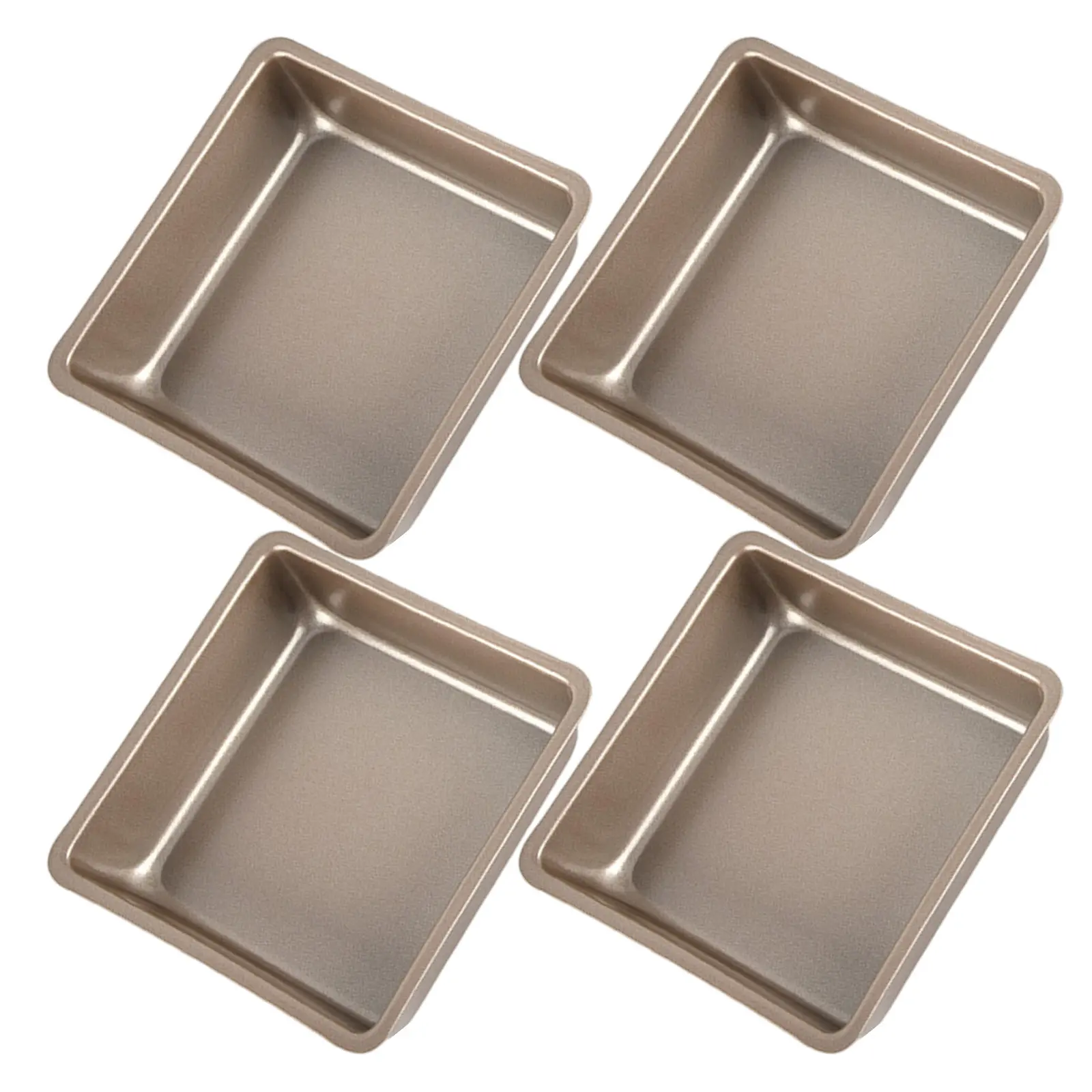 4Pcs 4Inch Carbon Steel Nonstick Square Cake Pan for Small Batch Baking Mini Cakes Brownies Cheesecakes Toaster Oven Baking Tray