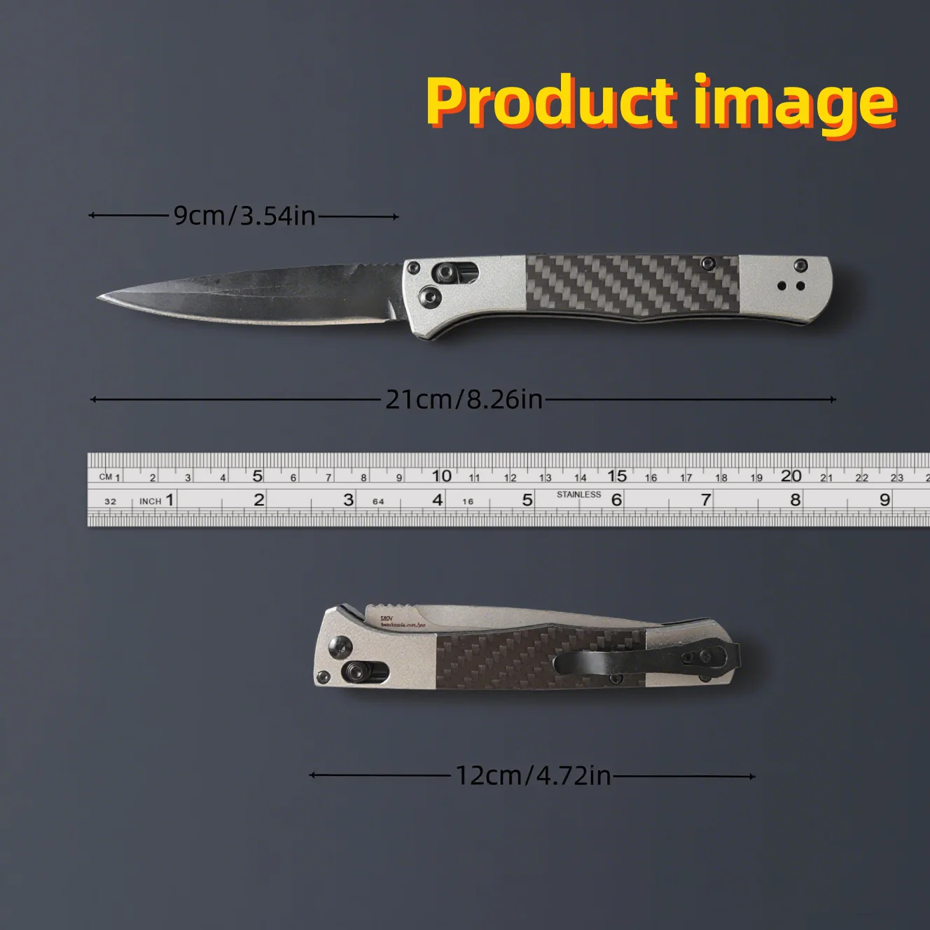 4170BK Кемпинговый нож, суперсталь S90V, 3,95-дюймовое лазерное лезвие, складной нож с алюминиевой ручкой, снаряжение для выживания в дикой природе
