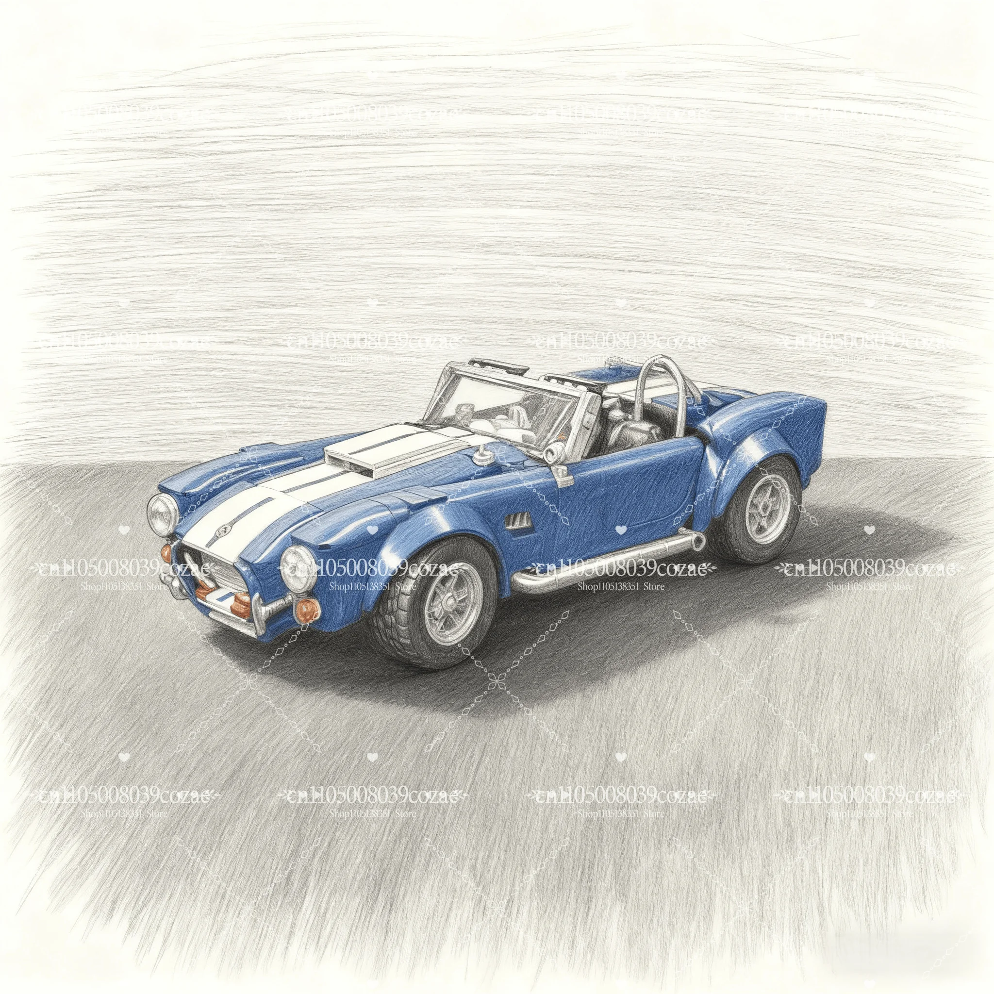 MOC 호환 1241PCS 셸비 로드스터 기계식 키트 모델 자동차 조립 브릭 성인용 장난감 선물